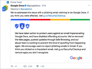 Google Docs Tweet