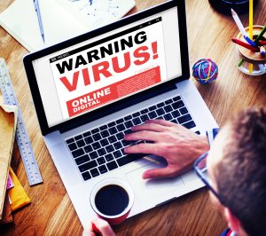 Virus Alert on Laptop